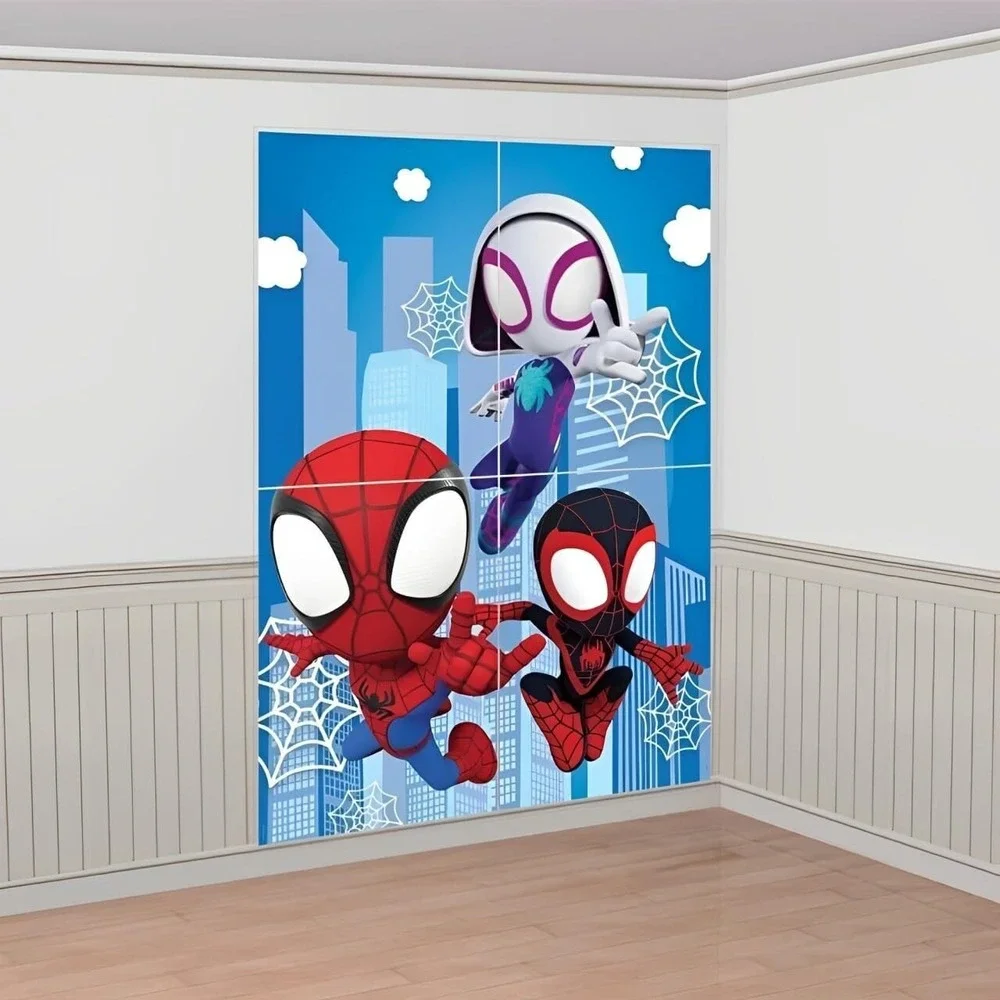 Marvel Spidey Amazing Friends Backdrop with Props Kids Birthday Party Decoration